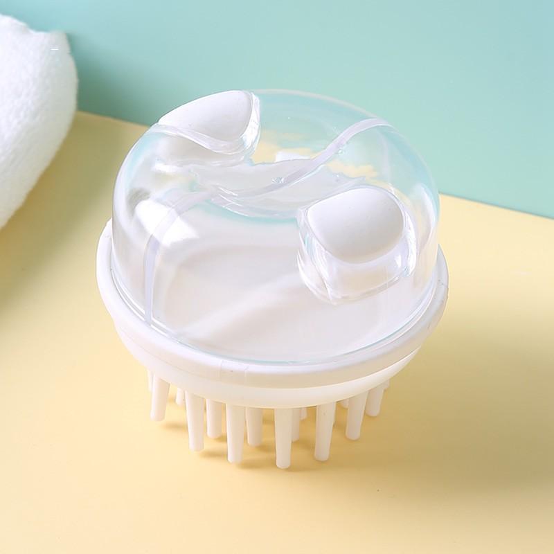 

1PC,Dual Compartment Push Out Shampoo Brush білий