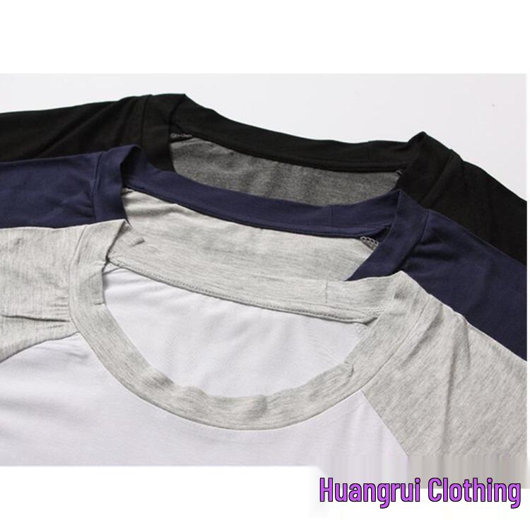 Men's Modal Raglan Patchwork Long Sleeve T-Shirt