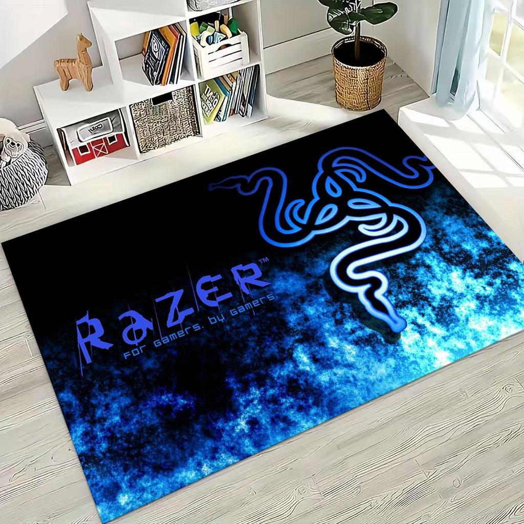Fashion Razer Logo Moto Art Rug for Bedroom Living Room Sofa Home Doormat Decor, Large Kid Non-slip Floor Mat