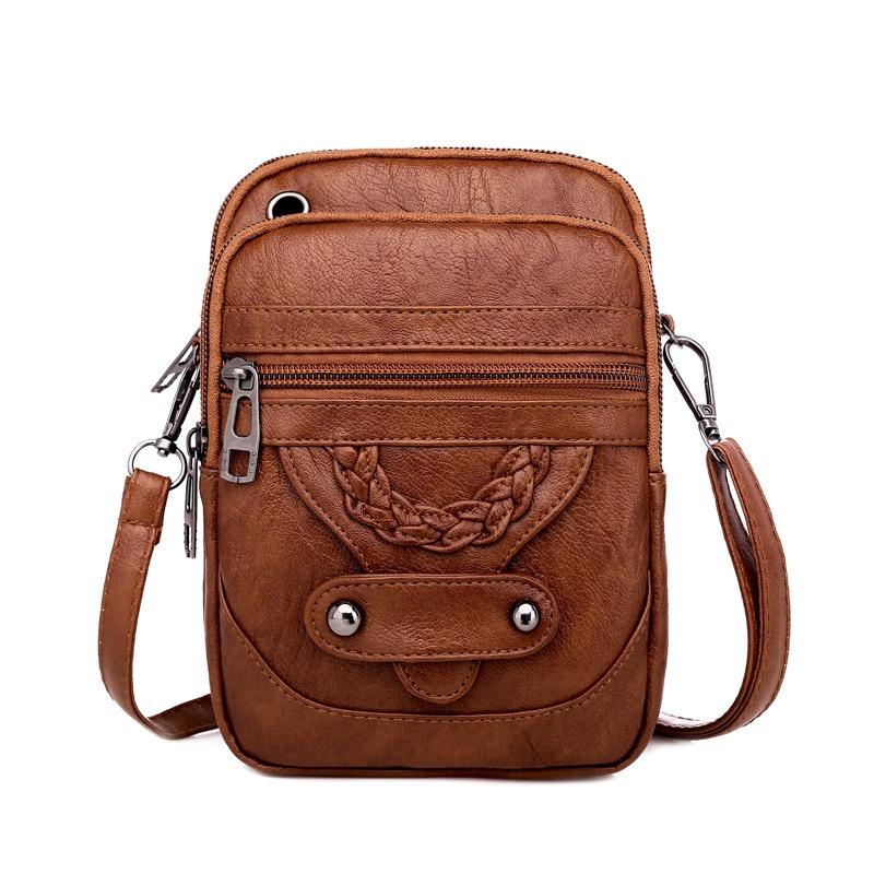 Women Crossbody Bag New Texture Shoulder Bag Phone Bag Soft Leather Chic Euro-American Style Mature Fashion Vintage Small Bag