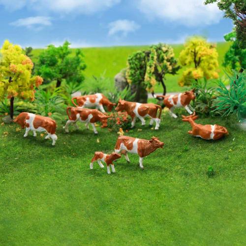 1:87 Scale Cow Models, Human Figures, Set of 36, for Farms, Ranches, and Cow Farms, Architectural Use, Gardens, Micro Landscapes, Scenery Collections,
