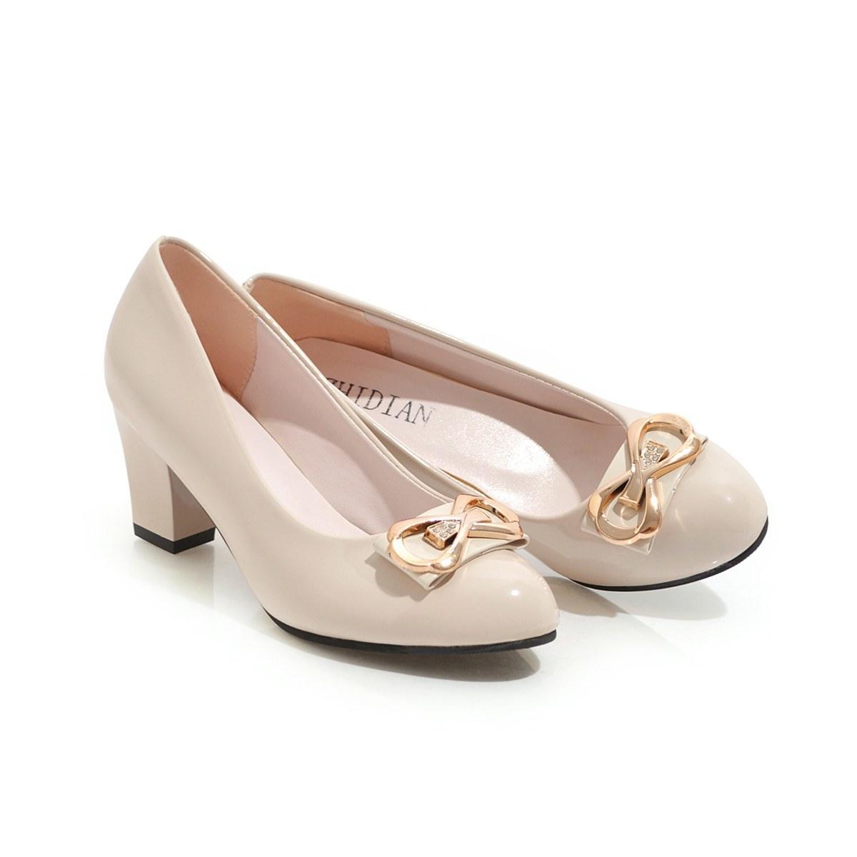 

Shallow Pointed Toe Rubber Pumps for Women 2024 New Hot Sale Summer Fashion High Heel Ladies Shoes One Kick Thick Heel Pu Pumps 35 бежевий