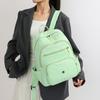Solid Color Backpack Women's Multi-Layer Pocket Water-Repellent Nylon Backpack