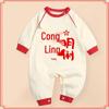 Newborn Baby Celebration Long Sleeve Cotton Romper for Spring/Autumn Photo Shoots