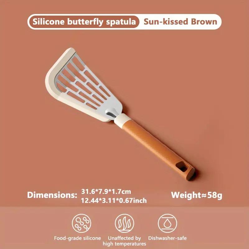1PCS Multifunctional Silicone Striped Fish Steak Spatula Heat-resistant Non-stick Omelette Spatula Omelette Fish Spatula