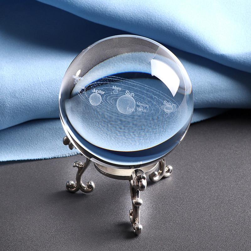 Solar Engraved Laser System Ball 3d Miniature Planets Sphere Glass Globe Decor