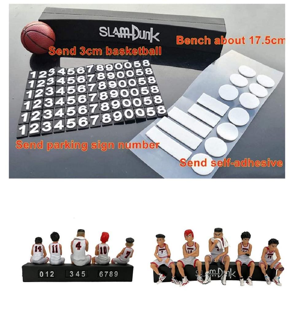 Slam Dunk Figure: Sakuragi Flower Road, Miyagi Ryota, Rukawa Kaede, Model Toy, Car Decoration, Anime Doll (White)