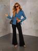 Women's European-American Denim Shirt - Autumn Casual, Lapel, Single-Breasted, Long Sleeve