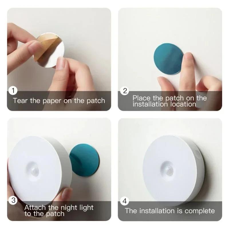 Motion Sensor Light Led USB NightLights Rechargeable Lamp for Bedroom Staircase Hallway Wardrobe Cupboard Lighting