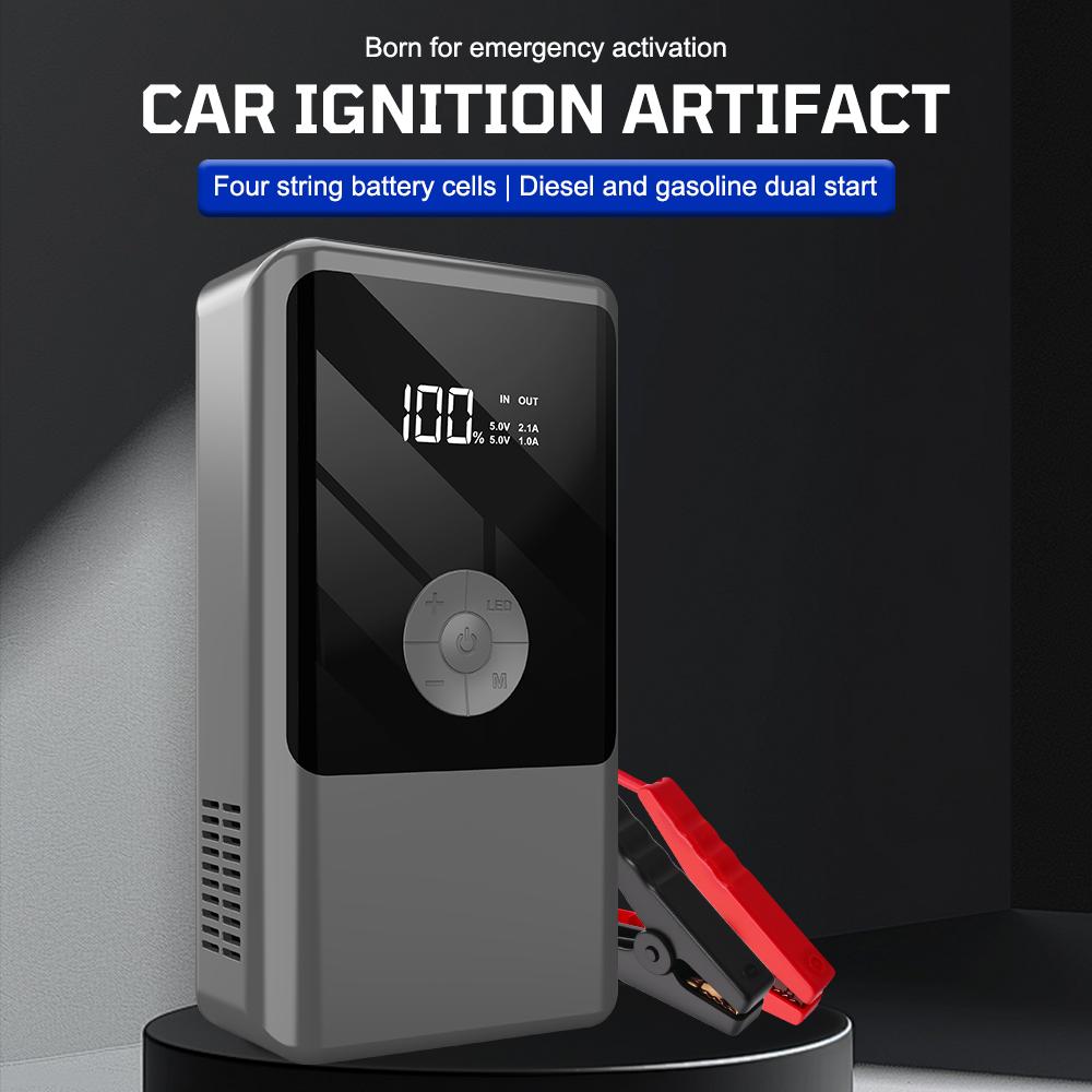 Power Bank with LED Light Jump Starter Tire Accessories 2000A Peaks with Air Compressor Automobile Battery Booster Power Pack