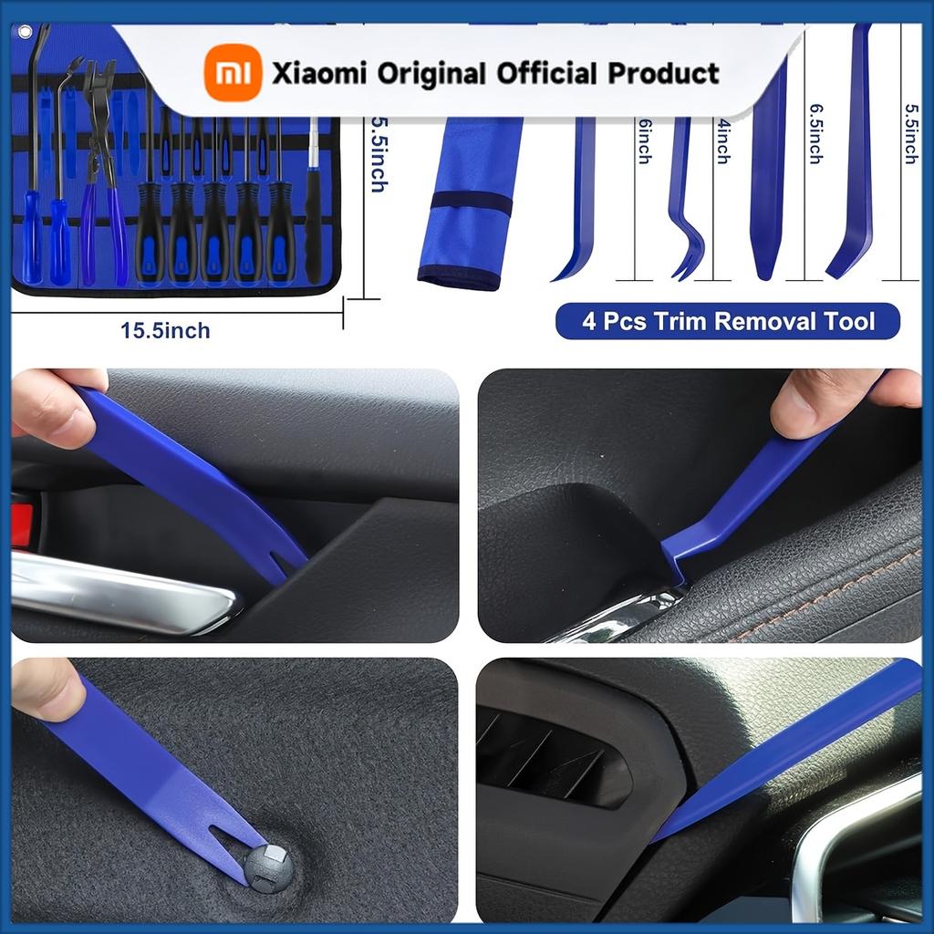 Xiaomi 17Pcs Hook and Pick Tool Set with Scraper Auto Clip Removal Plier Fastener Remover Rivets Puller Mechanic Car Trim Removal Tool