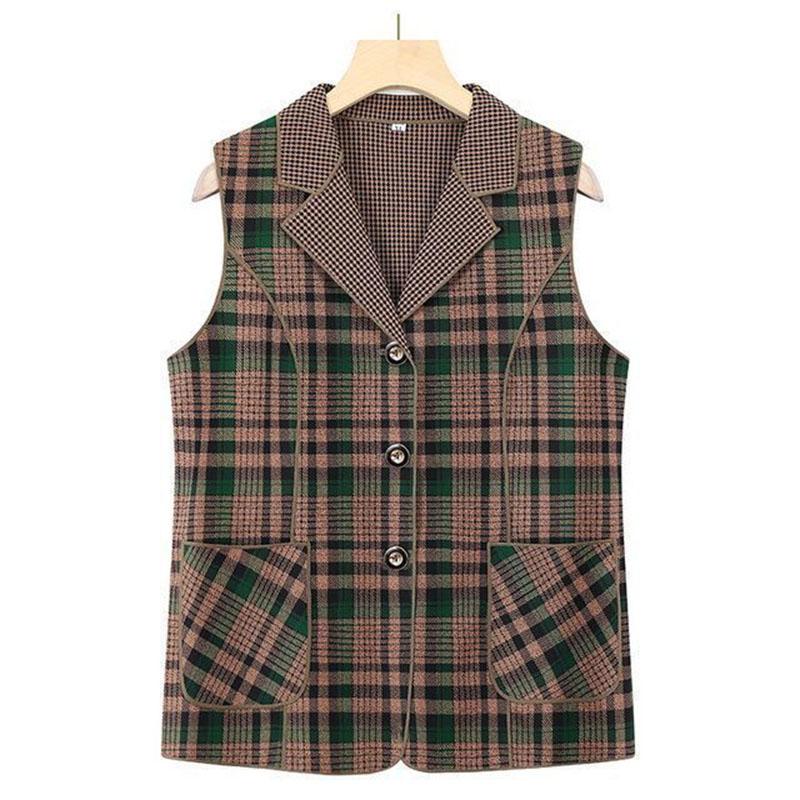 

Жилет для женщин из хлопка, осенне-зимний, безрукавный, вязаный, жилет-свитер, свободный, утолщенный, повседневный, с V-образным вырезом XXXXXL зелёный