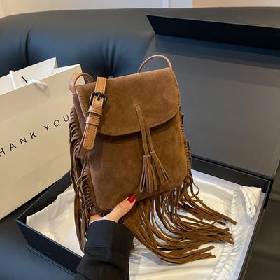 Nischendesign-Tasche, Retro-Umhängetasche, High-End-Fransentasche