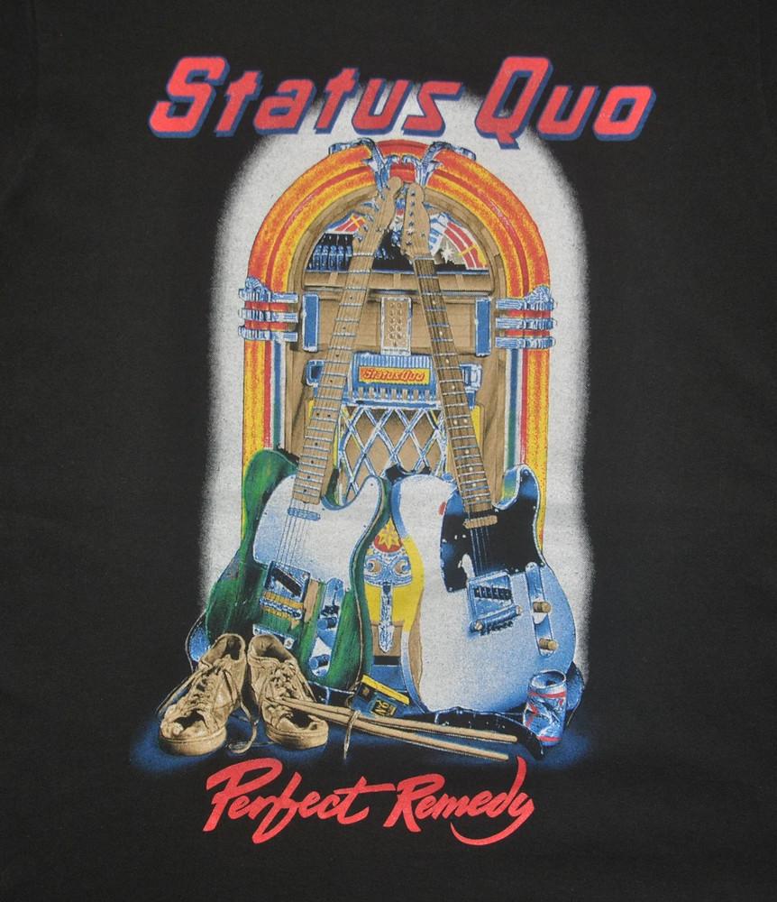 Vintage 1989 STATUS QUO Perfect Remedy Tour T shirt Unisex T-Shirt L