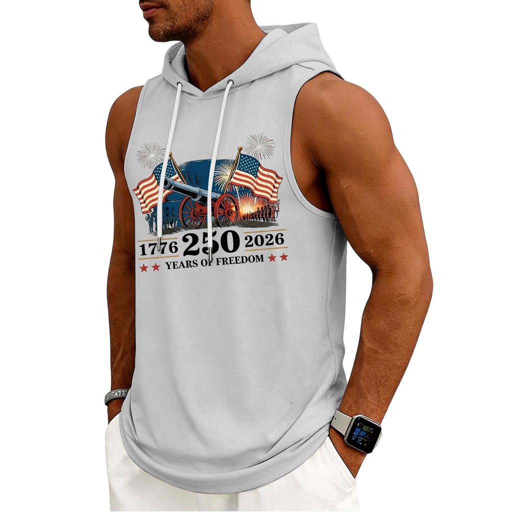Men's Tank Top Gym Sleeveless Hoodie Shirt Washed Sports Muscle Shirts Fitness Vest With Hood