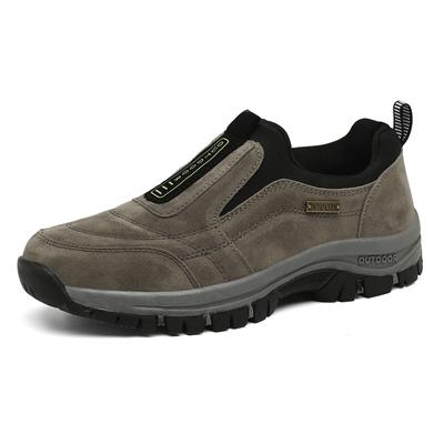 Plus Big Size 49 50 51 Mens Slip On Leather Casual Shoes Outdoor Trekking Anti-skid Rubber Soles
