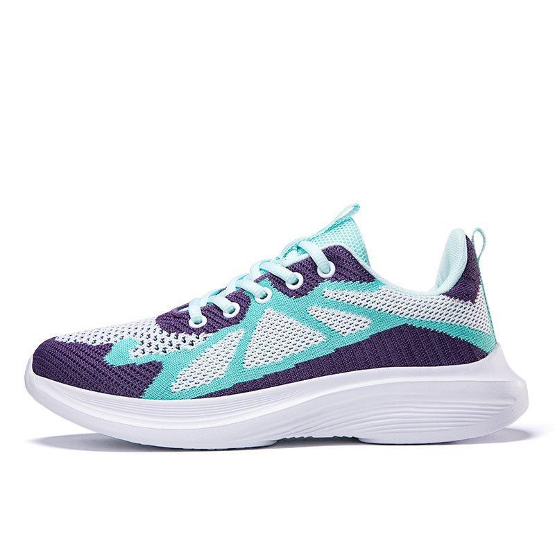 Baskets Chaussures en maille tissée respirantes Chaussures de course décontractées pour femmes