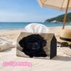 1pc, 2d Flat Printing, Tissue Box Black Poodle Puppy Pattern Printed Tissue Box, Suitable for Home, Kitchen, and Car Decoration, Tissue Dispenser, Ide