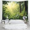 Tropical Forest Waterfall Nature Mural Blanket Wall Tapestry Green Woodland Scene Indoor Outdoor Home Decor