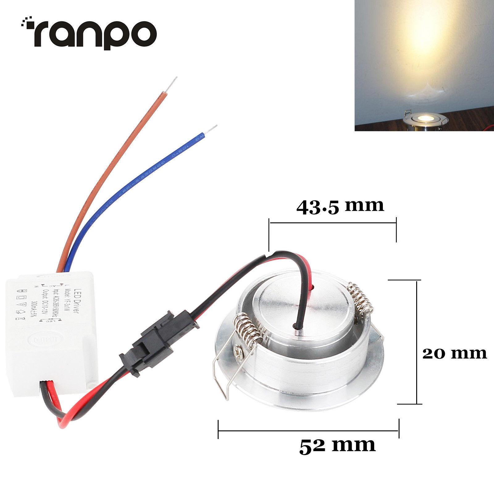 

3W 85-265V Светодиодный встраиваемый потолочный светильник Точечный светильник Теплая/холодная белая лампочка