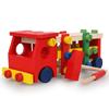 Wooden Disassembly and Assembly Nuts Cart, Assembled Ball-kicking Cart Platform Tool Cart, Wooden Children's Combination Toy