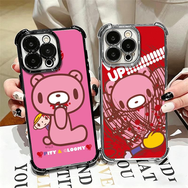 G-Gloomy Bear Soft Phone Case For iPhone 15 16 17 Air 14 Pro Max 16E Plus 13 12 Mini Plating Anti-Fall Fundas