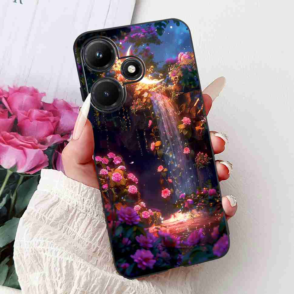 For Infinix Hot 30i 6.56" Case Tiger Luxury Flower Butterfly Silicone Soft Black Cover For Infinix Hot30i 30I X669C Phone Cases