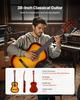 Classical Guitar, 960 mm, Wood Classical Guitar Starter Kit for Beginners, with Nylon Strings, Gig Bag, Strap, Tuner, Extra Strings, Pick, Capo,