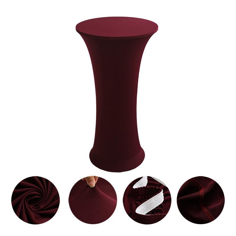 Premium Spandex Round Table Cover Elastic Skirt for Hotel Wedding Banquet Decor