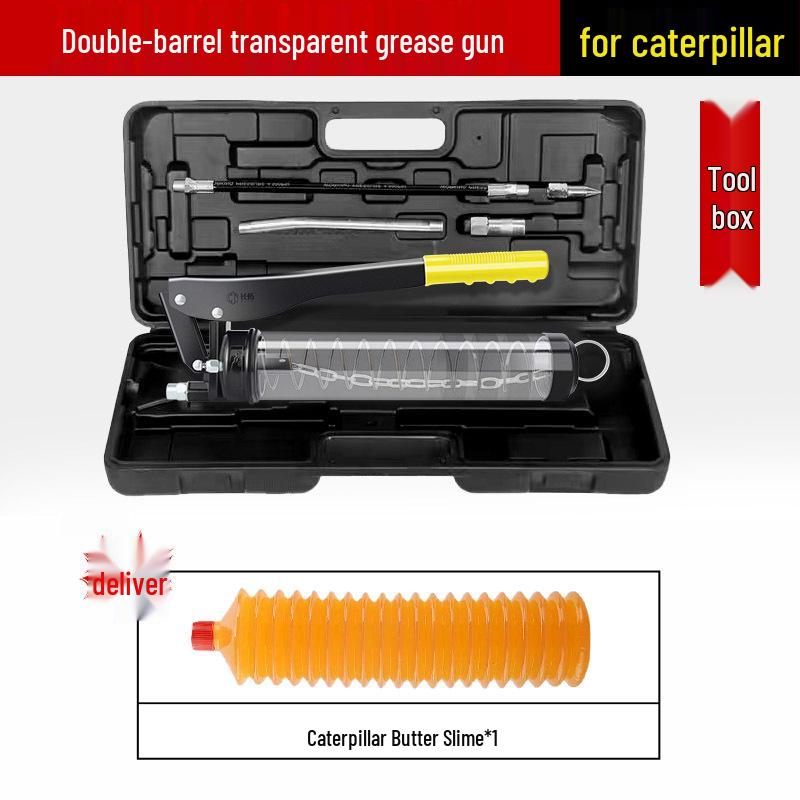 Caterpillar Dual-Use Manual High-Pressure Grease Gun with Four-Gear Locking Pliers and Flat Head