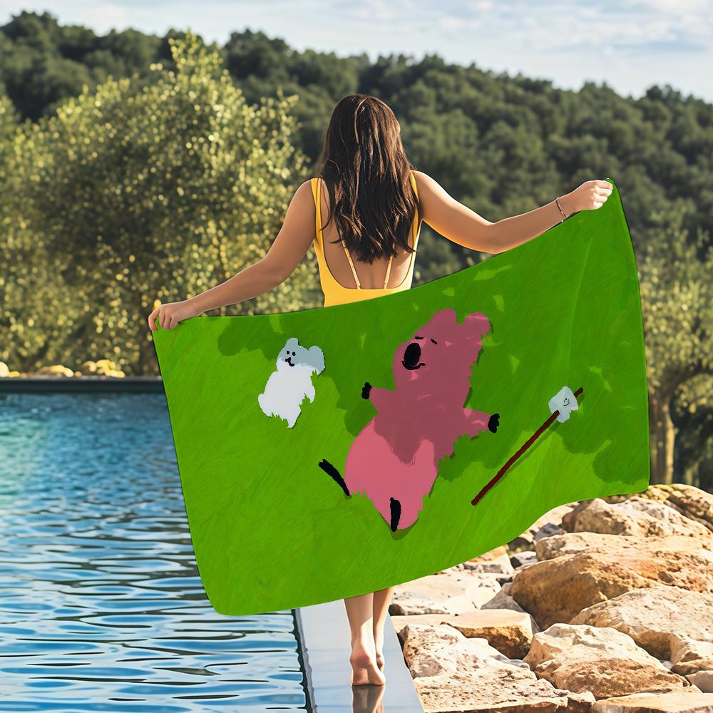 Cartoon Quokka Brand D-dinotaeng-S Towel Quick Drying Beach Towels Are Suitable For Swimming Pools Camping Yoga And The Gym