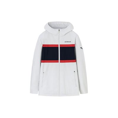 Letter Print Contrast Zip Hooded Jacket Men Outerwear Breeze-Grey 152317604-2