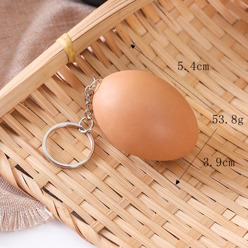Egg Simulation Keychain: Duck, Braised, Fried, Baked, Sunny-Side Up - Creative Food Toy Pendant