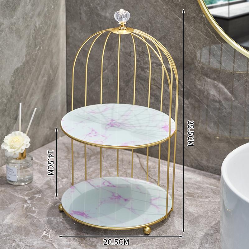 Nordic Vanity Table Birdcage Shelf Makeup Storage Box for Bathroom