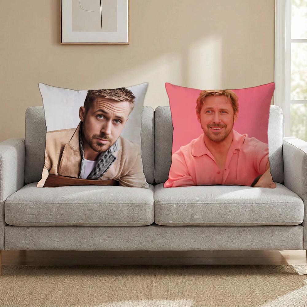 R-Ryan Gosling Face Cushion Cover Multi-Scene Pillow Cover for Home & Car - Reversible, Soft & Durable for Daily Use