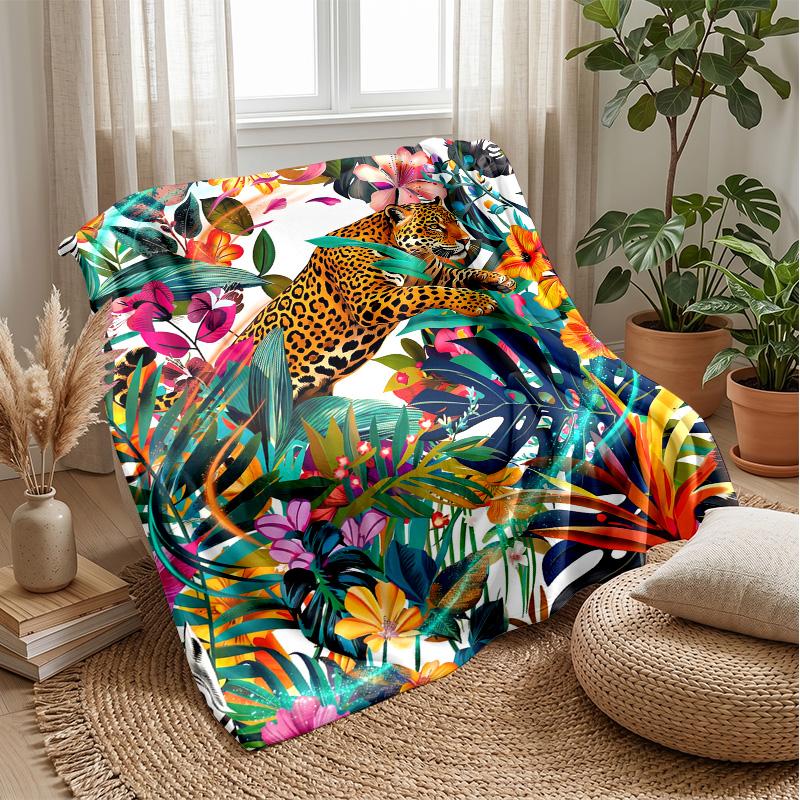 Jungle Glamour Pattern 1 Theme blanket Lightweight Warm Flannel Blanket Decorative Throw Blanket for Home Decoration