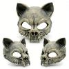 PU Foam Cats Skull Half Face Mask For Halloween Parties And Cosplay Event Lightweight And Comfortable Costume Face Cover