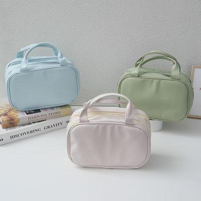 High-Capacity PU Makeup & Toiletry Bag - Portable, Waterproof, Multifunctional Travel Organizer