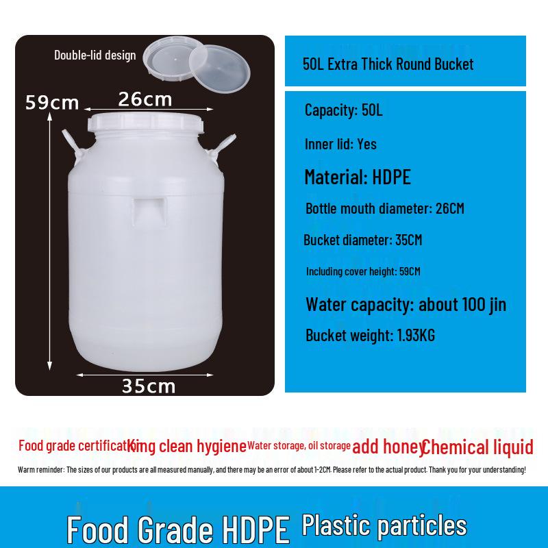 Extrem großer Gärbehälter aus lebensmittelechtem Kunststoff mit Deckel für Enzymbrauerei & Tierfutteraufbewahrung