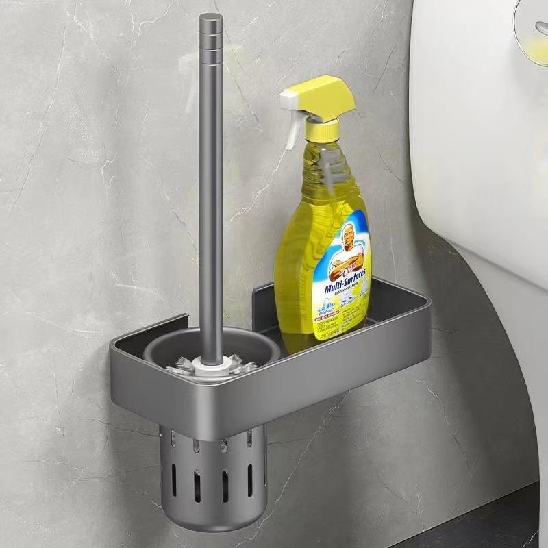 Gun Gray Towel Rack Non-punching Toilet Rack Bathroom Wall-mounted Toilet Towel Rod Toilet Pendant