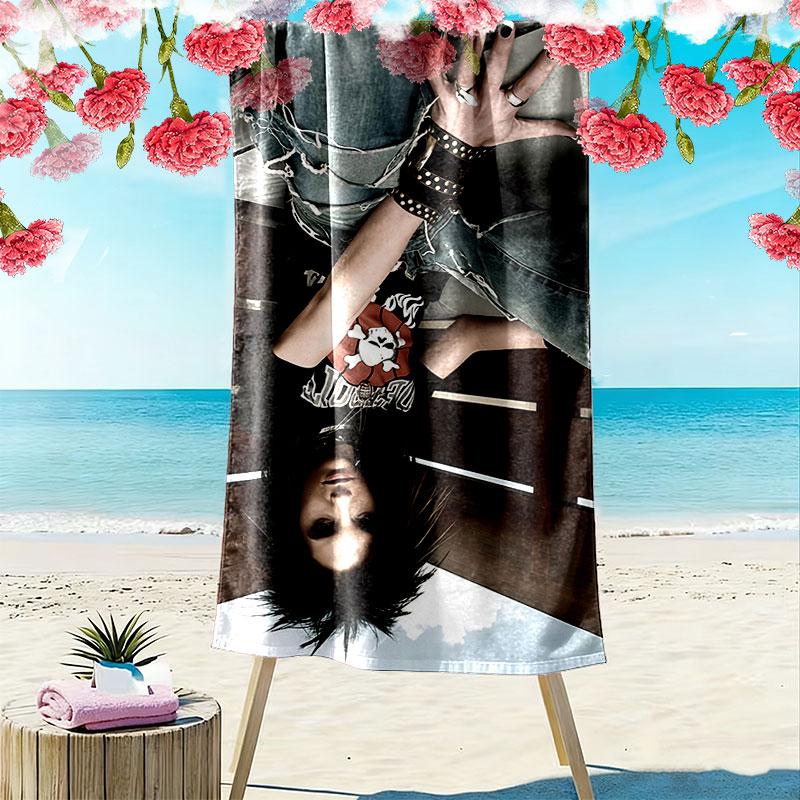 Bill Kaulitz Print Strandtuch, Großes Weiches Schnelltrocknendes Handtuch für Strand Camping Schwimmen