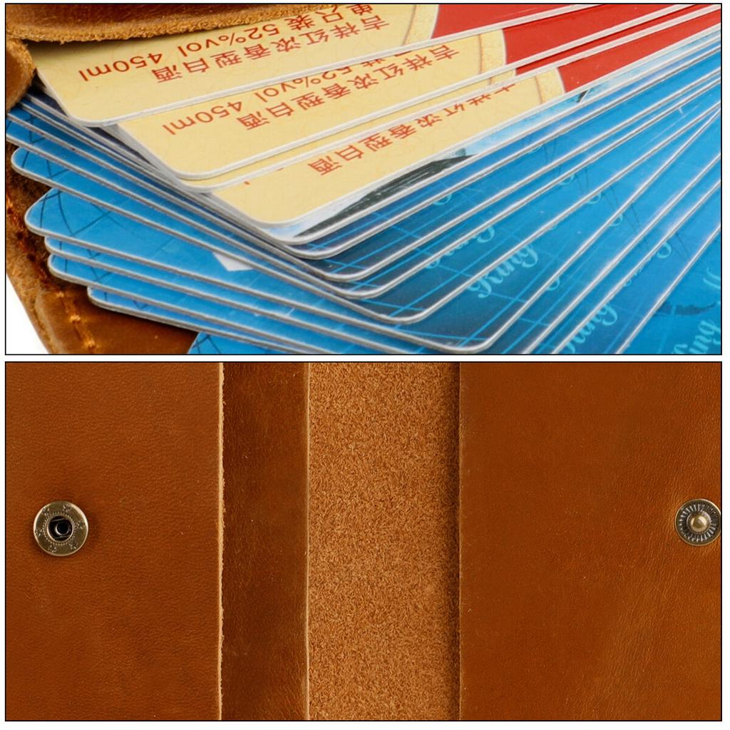 Vintage Crazy Horse Leather Women and Men Credit Card Holder Wallet Mens Real Cowhide Slim ID VIP Cards Bags Small Change Coins Purses