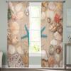 Beach Starfish Shell Sand Modern Tulle Curtains For Living Room Bedroom Home Kitchen Window Sheer Curtains