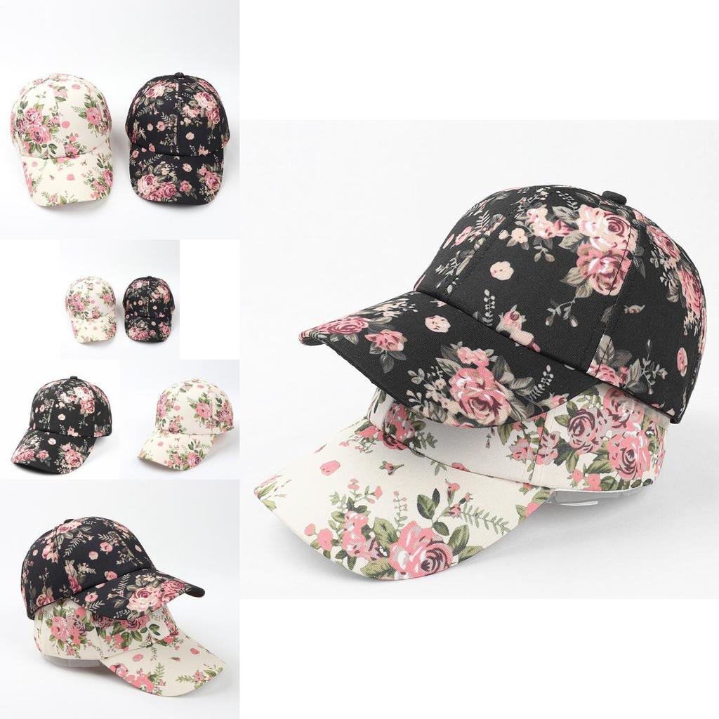 Süße Baseballkappe mit botanischem Muster für Damen mit UV-Schutz und Belüftungsmerkmalen