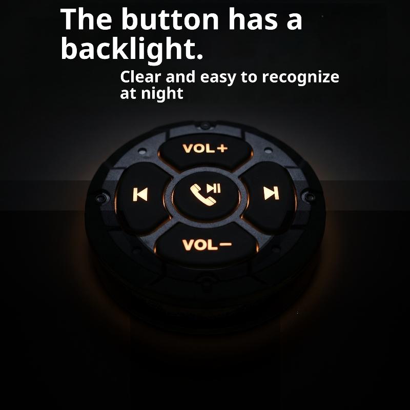 Wireless Bluetooth 5.3 Remote Media Controller Waterproof Handlebar Remote Control For Car Motorcycle And Bicycle