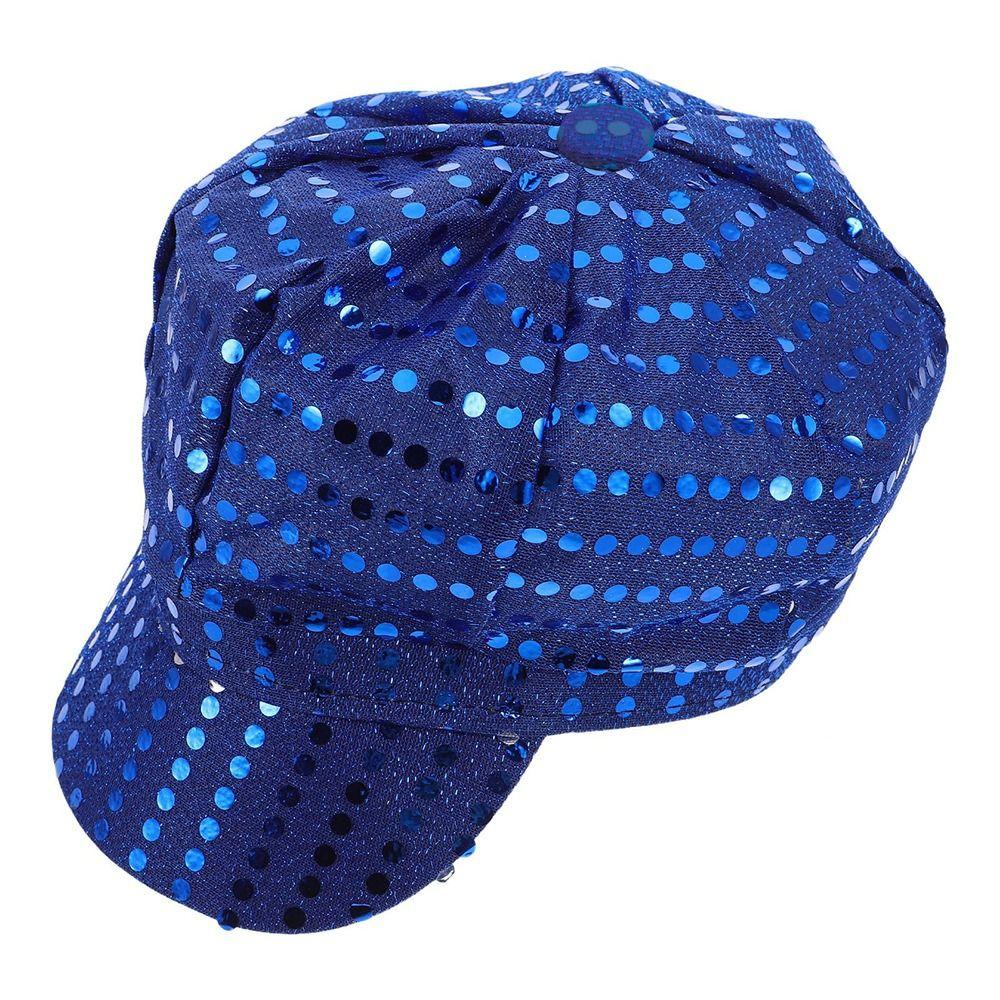 Karneval Disco Paillettenhut Achteckiger Kostümhut Maskenball Glitzerkappen Herren Damen