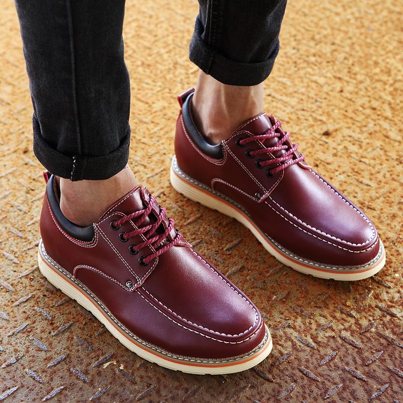 FashionFashion Male Classic Boat Shoes Internal elevation Leather Mens Outdoor Shoes Men lace up oxfords Dress Lace-Up Simple Men shoes