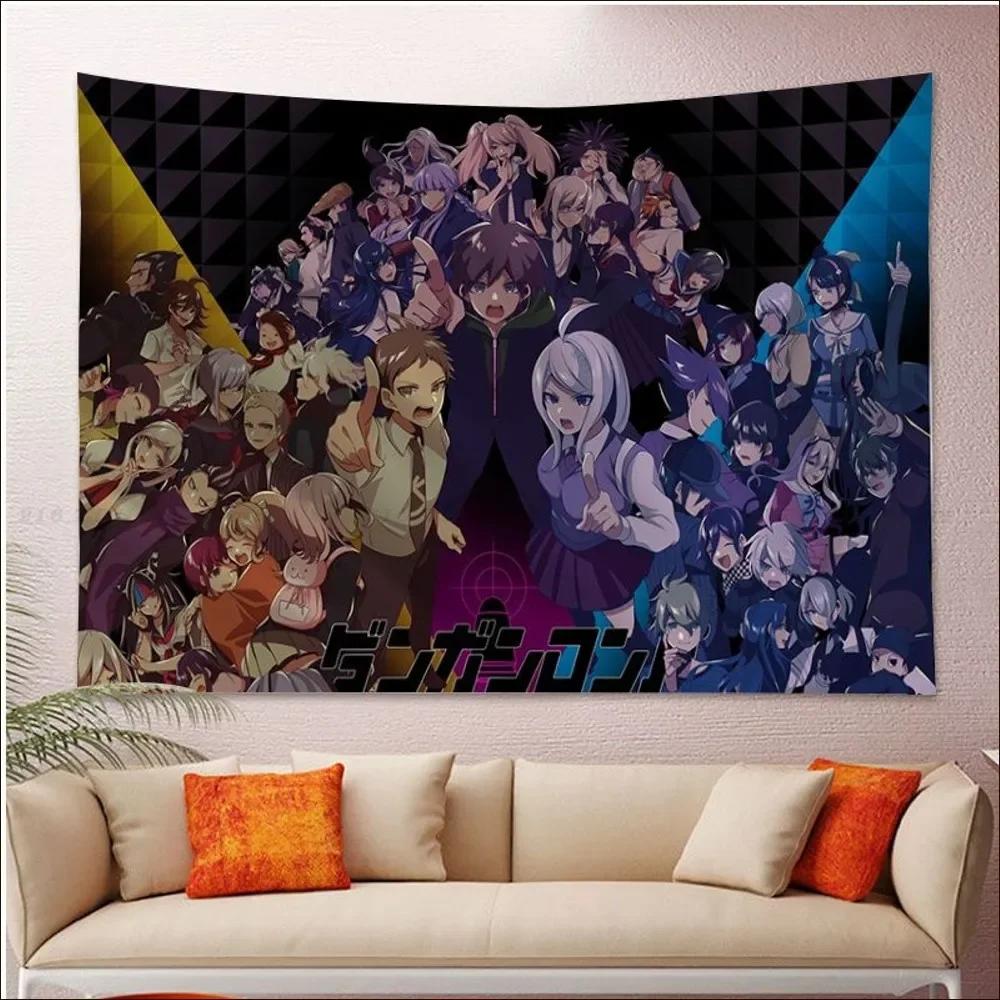 Danganronpa Anime Wandteppich Stilvolles Hajime Nagito Kunst Kräftiger Raumakzent für Danganronpa Mystery Anime Fans
