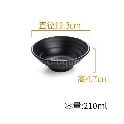 

Black Melamine Tableware Black Matte Stripe Ramen Bowl Plastic Household Rice noodle Salad Bowl Kitchen dumpling ramen bowl set