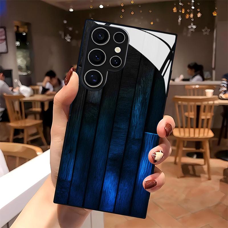 Red Retro Texture Pattern Glass Phone Case for Samsung Galaxy S26 S25 Plus S25 Ultra S24 FE S23 A16 A32 A33 A34 A53 A54 5G